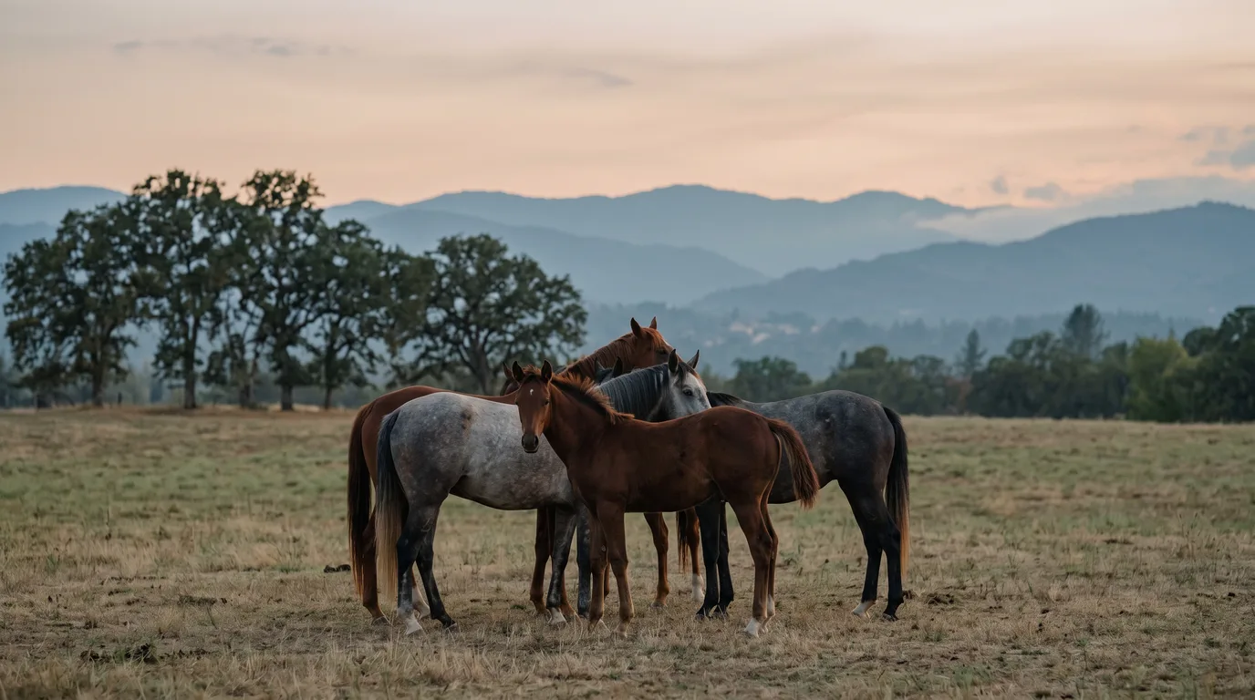 Chevaux en liberté, Poney-Club de Passieu, Isère